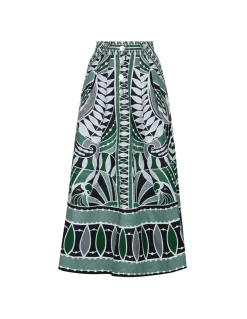 Mixed print cotton skirt