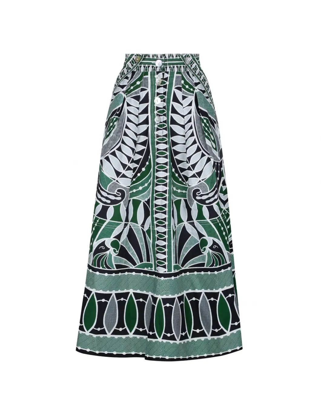 Mixed print cotton skirt