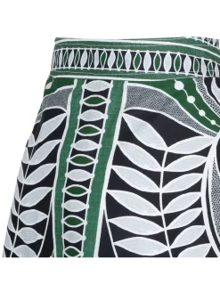 Mixed print cotton skirt