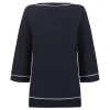 Navy blue wool top