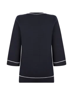 Navy blue wool top