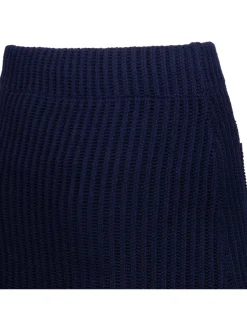 Navy crochet contrast trim mini skirt