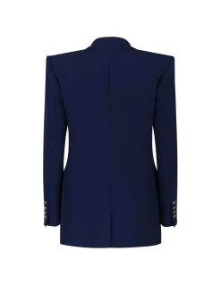 Oltremare blue crepe blazer