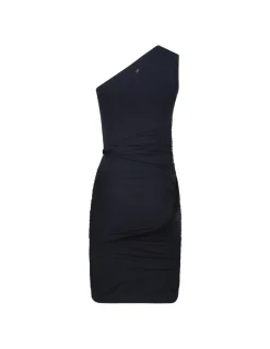 One-shoulder draped dress