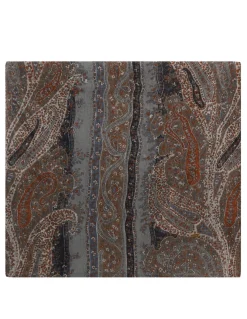 Paisley silk crepe scarf