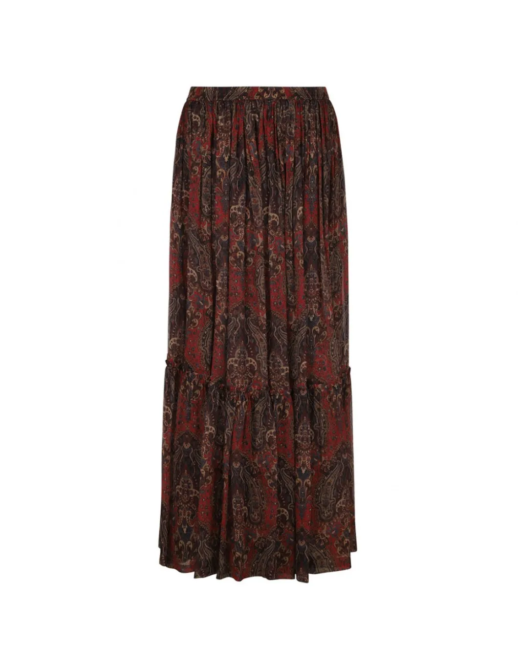 Paisley silk crepon skirt