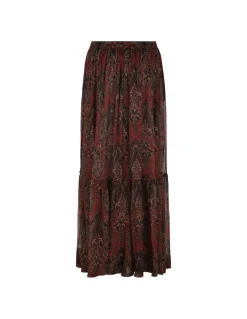 Paisley silk crepon skirt