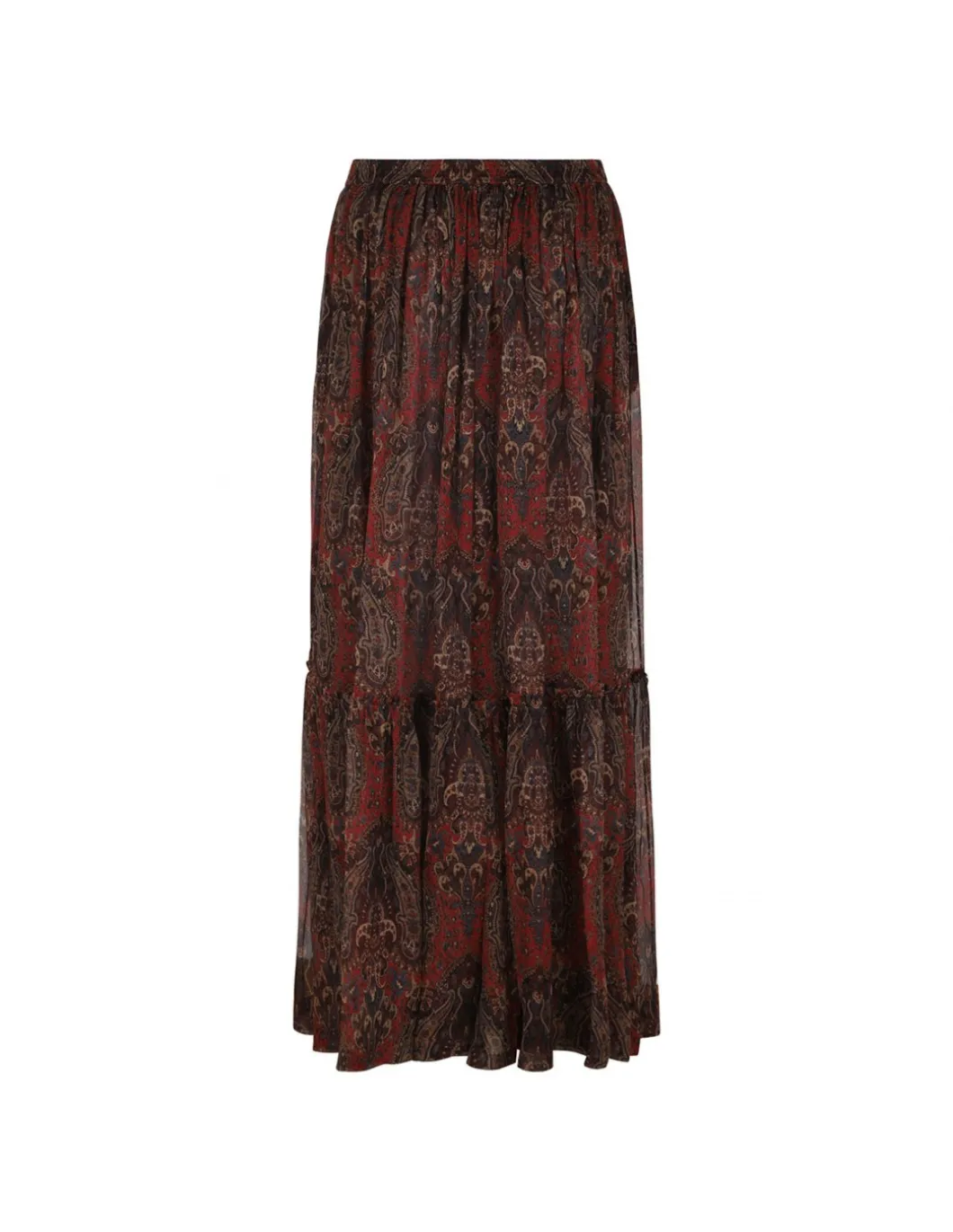 Paisley silk crepon skirt