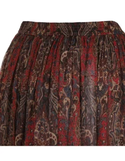 Paisley silk crepon skirt