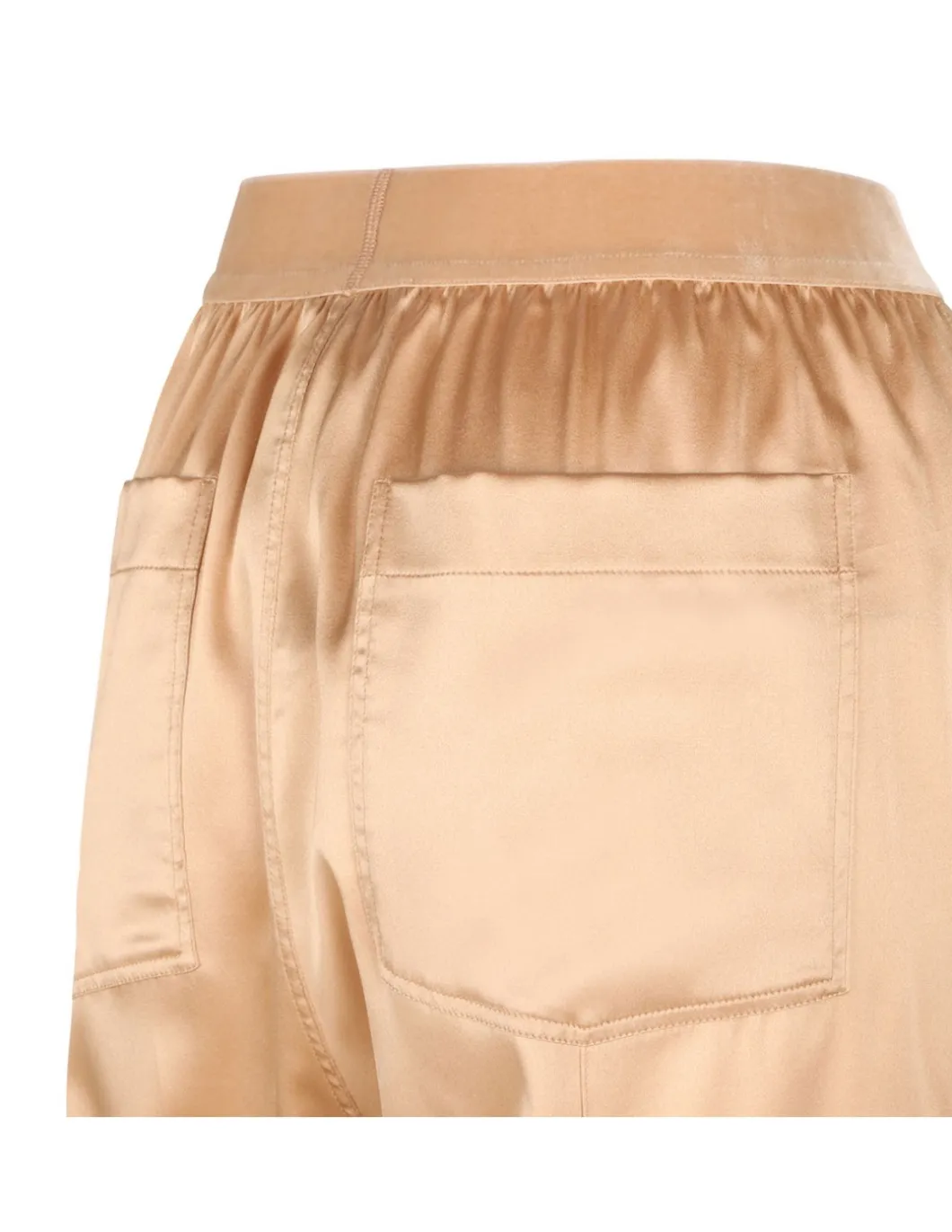 Pale beige silk satin pajama pants