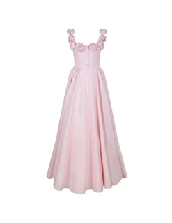 Pale rose poplin maxi skirt