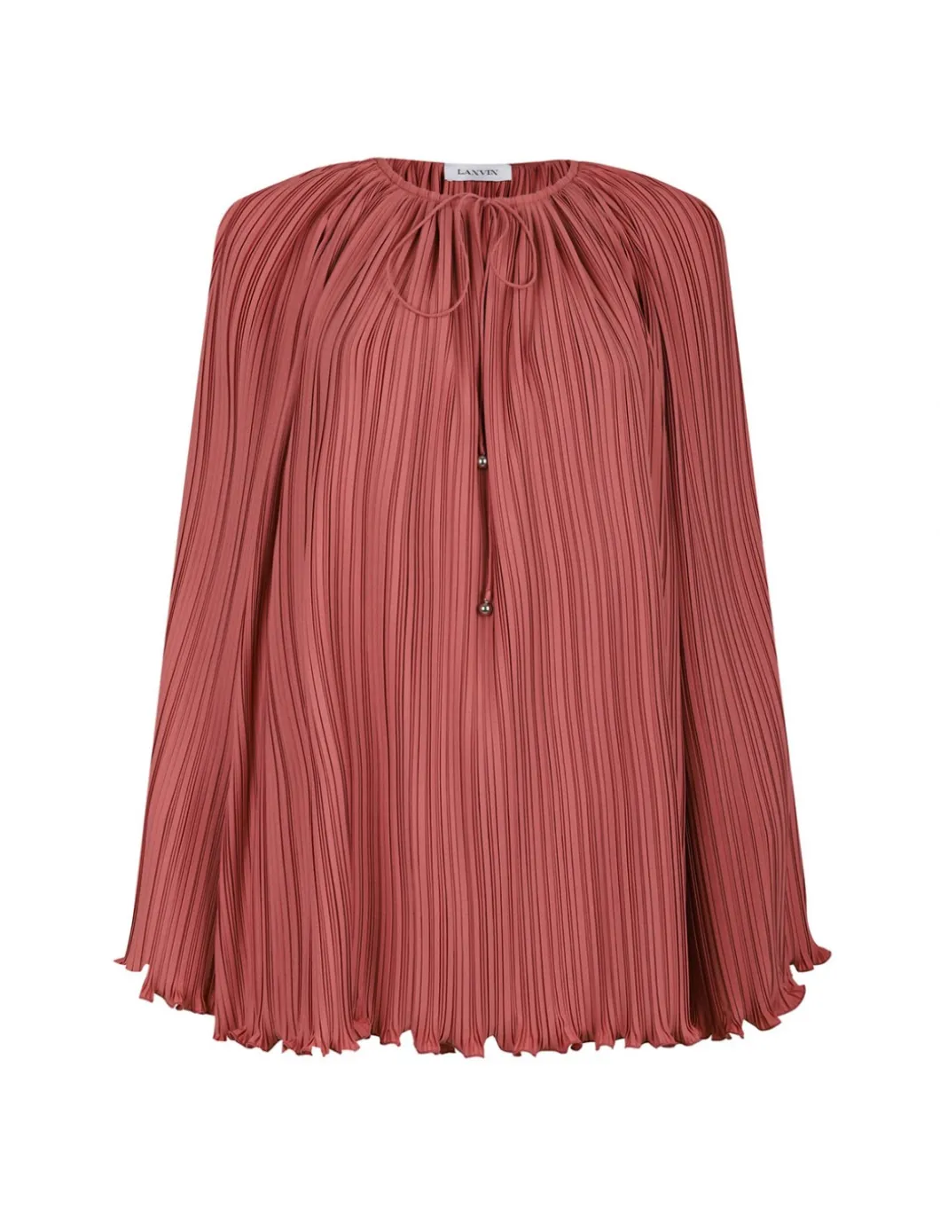 Peach pink pleated blouse