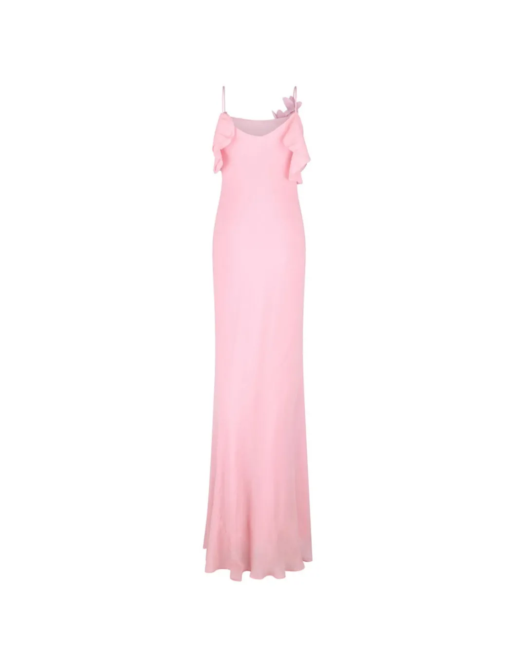 Pink georgette flower maxi dress