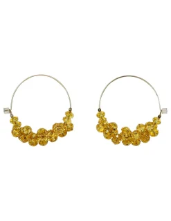 Polly yellow glass bead earrings