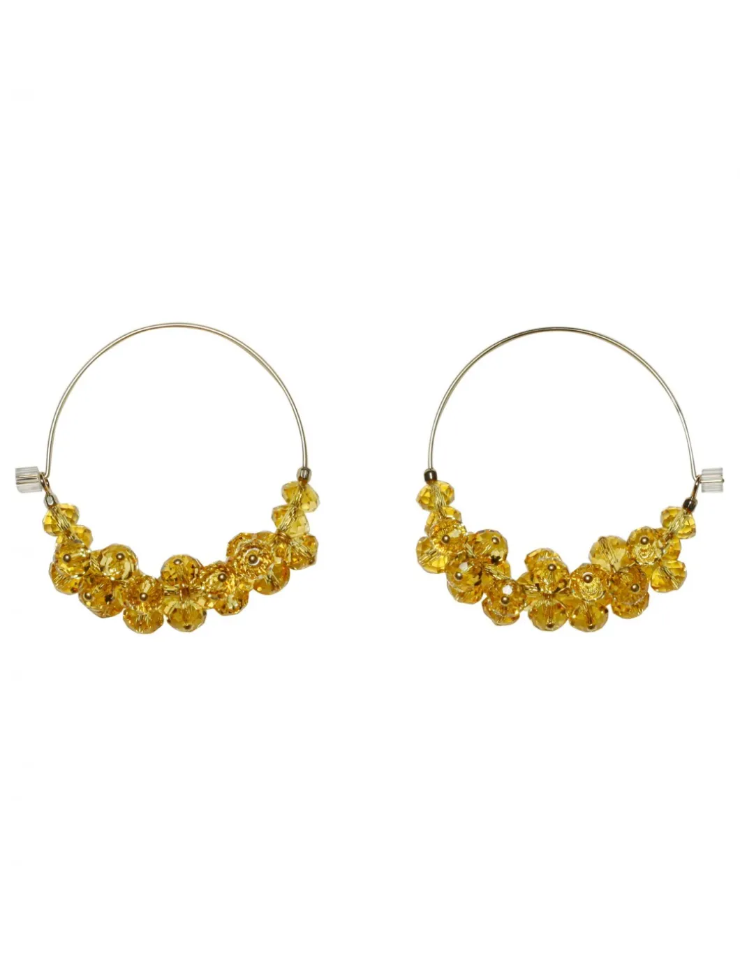 Polly yellow glass bead earrings