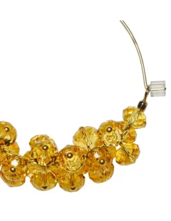 Polly yellow glass bead earrings