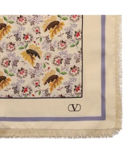 Printed silk twill scarf