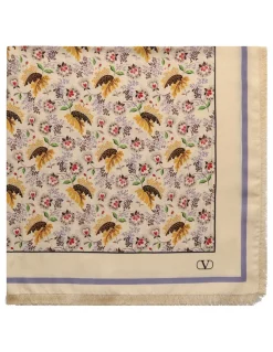 Printed silk twill scarf