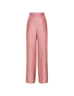 Printed wide leg fluid pants