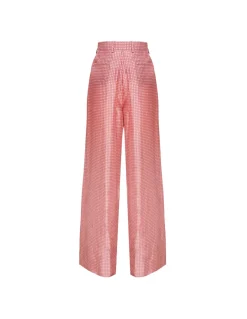 Printed wide leg fluid pants
