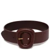 Prune hue leather belt