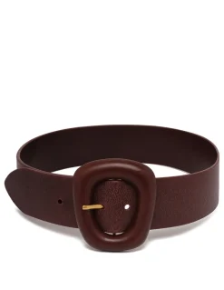 Prune hue leather belt