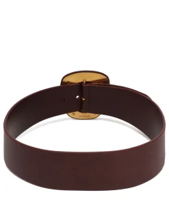 Prune hue leather belt