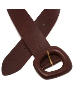 Prune hue leather belt