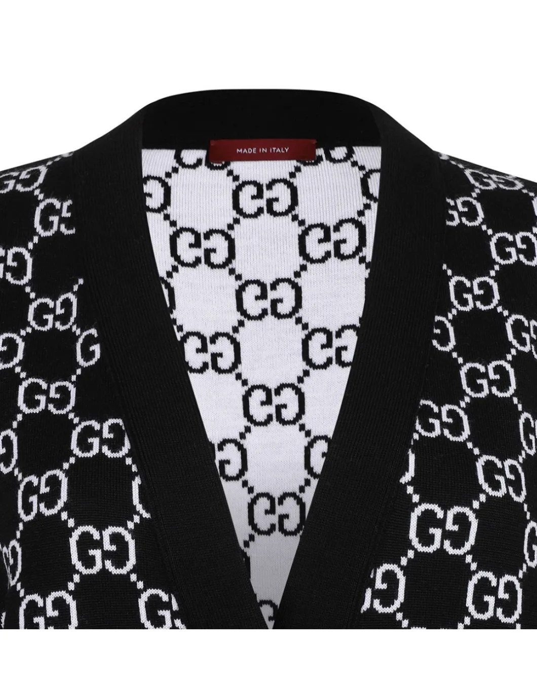 Reversible GG wool jacquard cardigan