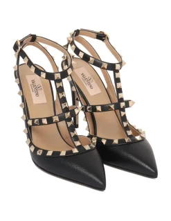 Rockstud ankle strap pumps