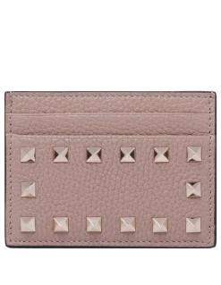 Rockstud poudre pink cardholder