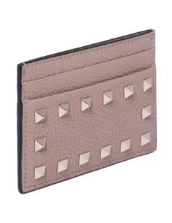 Rockstud poudre pink cardholder