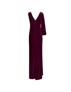 Rubinia silk velvet gown