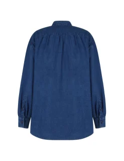 Ruffled denim shirt