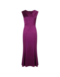Satin crepe midi dress