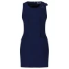 Sheath dress with brooch