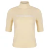 Short-sleeved wool and cashmere sweater