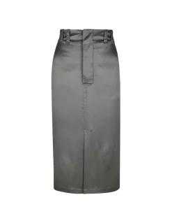 Silk crepe de chine pencil skirt