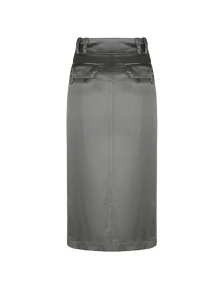 Silk crepe de chine pencil skirt