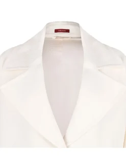 Silk wool crêpe coat