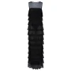 Sleeveless tiered ruffle gown