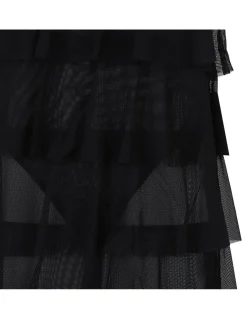 Sleeveless tiered ruffle gown