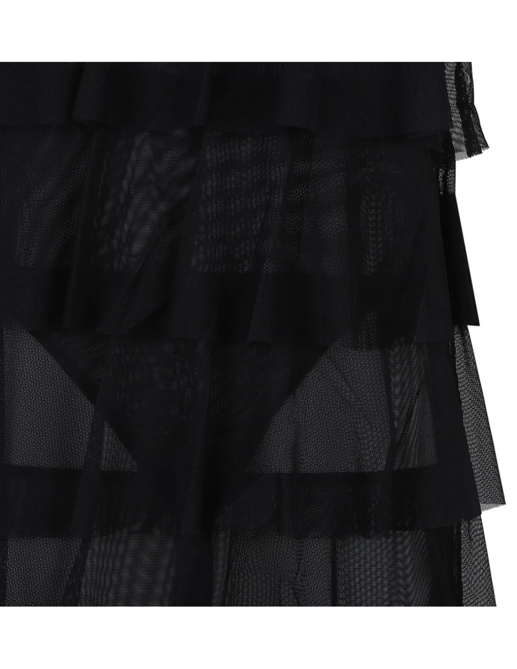 Sleeveless tiered ruffle gown