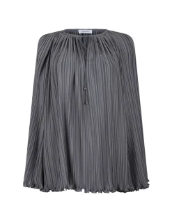Steel gray pleated blouse