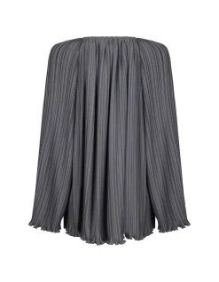 Steel gray pleated blouse