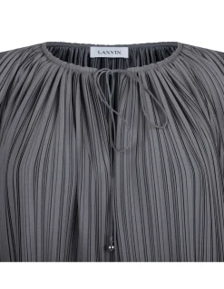 Steel gray pleated blouse