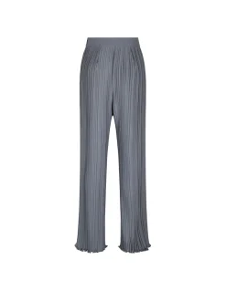Steel-hue pink pleated pants