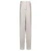 Stone gray silk satin pants