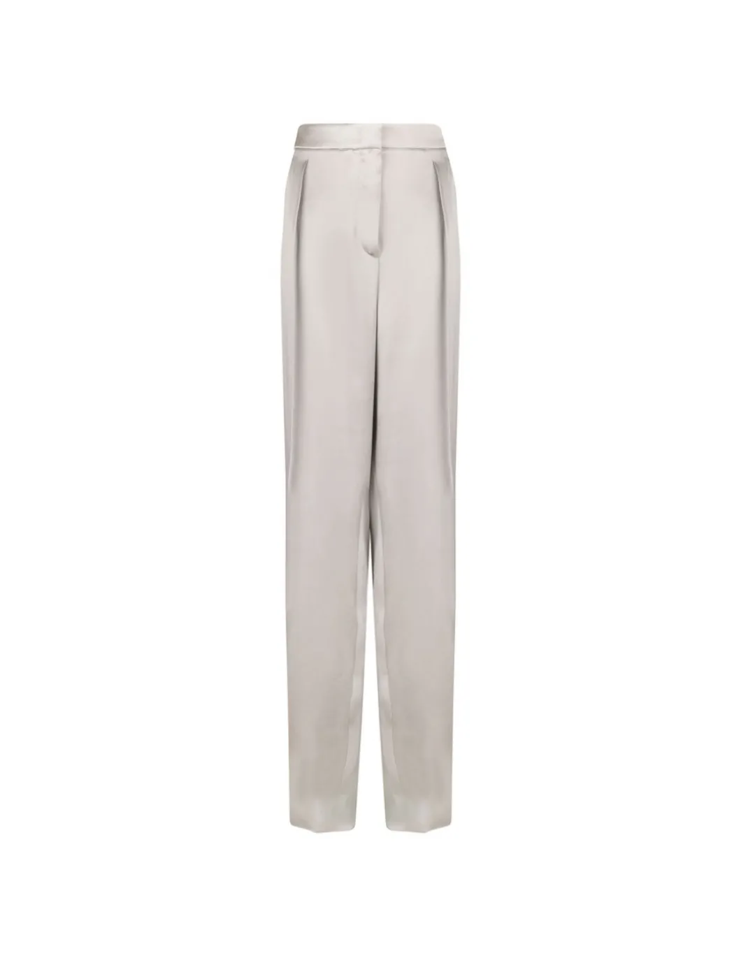Stone gray silk satin pants