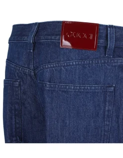 Straight denim pants